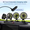 Portable 4-Head Car Cooling Fan - 3-Speed Adjustable, 360 Rotating, Cigarette Lighter Plug, Powerful Airflow for Vehicles, RVs, and SUVs