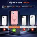 CHAOFEnG Designed for iPhone 15 Plus Case with Magnetic Stand [Military Drop Protection][Compatible with Magnet] Shockproof 15 Plus Phone Case with Ring Holder, Pink