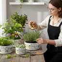 Ceramic Plant Pots Set of 3, Planters & Container Accessories Planters Indoor Outdoor Flower Planter for Home, Garden, Office Dcor 6 5 4 (SH008)