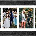 8x21 Picture Frame Display 4 opening 3.5"x5.5" Collage Picture Frame,Multi Photo Frame with Mat,Plexiglass,Horizontal and Vertical Formats for Wall Decor,Black Wood Grain (2pcs)