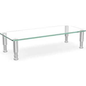 Hemudu Clear Computer Monitor Riser with Height Adjustable Multi Media Desktop Stand for Flat Screen LCD LED TV, Laptop/Notebook/Xbox One,HD01T-001