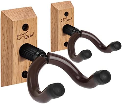 SNIGJAT Guitar Wall Mount 12 Pack, Rotatable Solid Wood Hanger with Screws, V-Shaped Hook for Acoustic Electric Bass, Holder for Mandolin, Banjo, Light Apricot