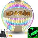 Volleyballs, Holographic Glowing Volleyball Official Size 5, Indoor Outdoor Beach Volleyball Ball for Men Women (Black & White)