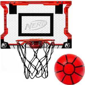 NERF Basketball Hoop Set - Pro Hoop Mini Hoop Set with Mini NERF Basketball - Steel Rim Great for Dunking