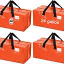 4 Pcs 24 Gallon Large Moving Bags with Zipper and Handles Foldable Storage Duffle Bags Heavy Duty Extra Large Totes for College Dorm Travel Clothes Blankets Bedding Moving (Orange)