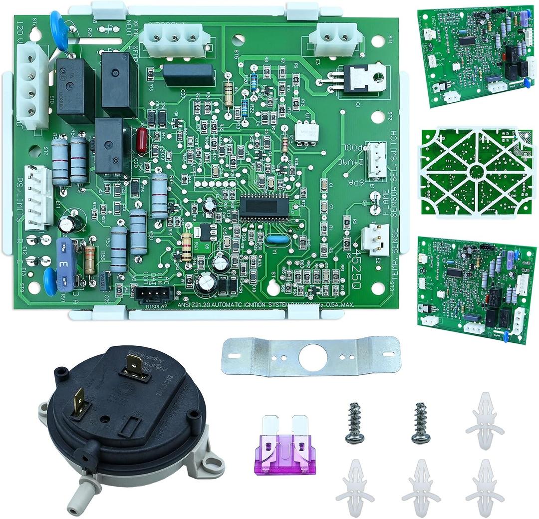 FDXLICB1930 FD Integrated Control Board Replacement Kit Includes A FDXLBVS1930 Indoor Vent Pressure Switch for Hayward H-Series Pool Heater H150FDN/FDP,H200FDN/FDPH250FDN/FDP, H400FDN/FDP
