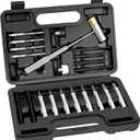 BESTNULE Punch Set, Punch Tools, Roll Pin Punch Set, Made of Solid Material Including Steel Punch and Hammer, Ideal for Machinery Maintenance with Organizer Storage Container (Without Bench Block)