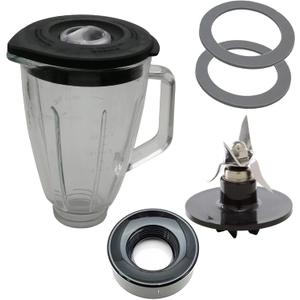 Replacment 6 Cup 48 OZ round Glass Blender Pitcher&Container Replaces jar with blade for cuisinart blender (6-Cup Glass Jar set)