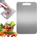 Kitchen Titanium Cutting Board, Stainless Steel Cutting Board, Double Sided Chopping Board for Cutting Meat Vegetable Fruit (13.4"L x 9"W)