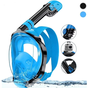 Greatever G2 Full Face Snorkel Mask with Latest Dry Top System,Foldable 180 Degree Panoramic View Snorkeling Mask with Camera Mount,Safe Breathing,Anti-Leak&Anti-Fog