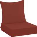 downluxe 24x24 Outdoor Chair Cushions, Waterproof Fade Resistant Patio Furniture Cushions with Handle & Removable Cover, Deep Seat Outdoor Cushions for Sofa, Couch and Patio Chairs, Brick Red