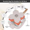 Egg Pan, Egg Frying Pan with Lid Nonstick 4 Cups Pancake Pan Fried Egg Pan for Breakfast, Gas Stove & Induction Compatible (White)