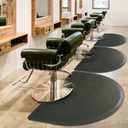 Salon Mat for for Hairstylist 3'x5' Barber Shop Anti-Fatigue Salon Standing Chair Mat - Black Semi Circle 1/2" Thick Comfort Salon Mat, Hair Cutting Hairdressing Equipment