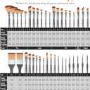 Nicpro 40 PCS Paint Brush Set, Professional Acrylic Paint Brushes with Palette Knife and Canvas Roll, Suitable for Acrylic Painting, Oil, Watercolor, Gouache, Art Supplies Painter Gifts for Artist
