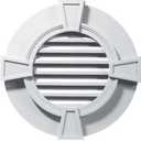 Builders Edge 120033030001 30" Round Octagon Vent Wide Ring and Keystones 001, White