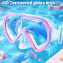 Supertrip Kids Swim Goggles with Nose Cover for Ages 6-14, Tempered Glass Fabric Strap Swimming Snorkel Mask for Pool Beach