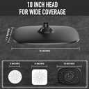 Veken Rain Shower Head with Handheld, High Pressure Rainfall Showerhead Combo with 5 Handheld Water Spray Modes for Bathroom Accessories, Home Decor, Detachable Dual Shower Heads, Matte Black, 10 Inch