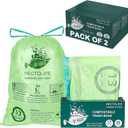 13 Gallon,100 Count, Compostable Trash Bags with Drawstring,Tear Resistant Kitchen Food Scrap Waste Bag, ASTM D6400, US BPI and Europe OK Compost Home Certified (50 Count (Pack of 2))
