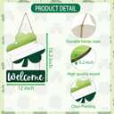 2 x St Patricks Day Wreath St Patricks Day Door Decorations Shamrock Wreath Wooden Shamrock Front Door Hanger Welcome Sign for Porch Wall Indoor Home Decor