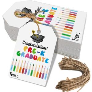 50 Pcs Pre-K Graduation Gift Tags, Congrats Grad Party Favors Gift Tags for High School or Happy College Graduation Party Decoration Supplies (pre k)