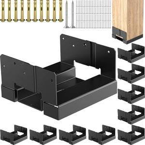 10 Pack 6x6 Post Base for Concrete, Post Anchor Base, Black