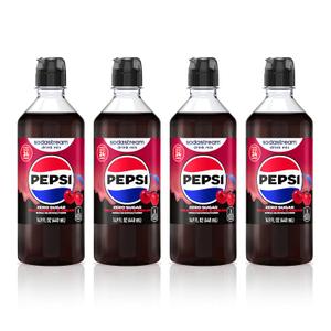 SodaStream Zero Wild Cherry Pepsi & Cream, New Pour Bottle 440ml, (Pack of 4) (EXP 01/18/27)