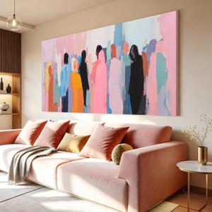 I@U Modern Colorful Wall Art Prints Minimalism Pink Canvas Wall Art Decor For Living Room Pictures Abstract Artwork For Walls Abstract Wall Art For Bedroom Bathroom Office Kitchen 20x40 Inch