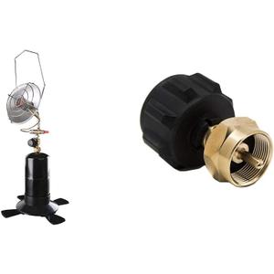 Stansport Portable Outdoor Propane Infrared Radiant Heater, Black, One Size & GasOne 50180 Refill Adapter for 1lb Propane Tanks & Fits 20lb Tanks, Black