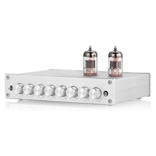 EQ Preamp Equalizer, HiFi Vacuum Tube Pre-Amplifier, Balanced XLR/RCA Outputs, 50Hz-16KHz High Mid Low Frequency Tuning, Ideal for Car Audio Systems and Home Stereo Speakers