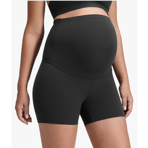 YOGA Butterluxe Maternity Biker Shorts 4" - Over The Belly Pregnancy Yoga Workout Womens Activewear Buttery Soft L