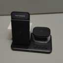 5 in 1 Wireless Charger with Clock Night Light Alarm Clock for Apple Devices for iPhone 15 14 13 12 11 Pro Max Apple Watch for Apple Watch - Black