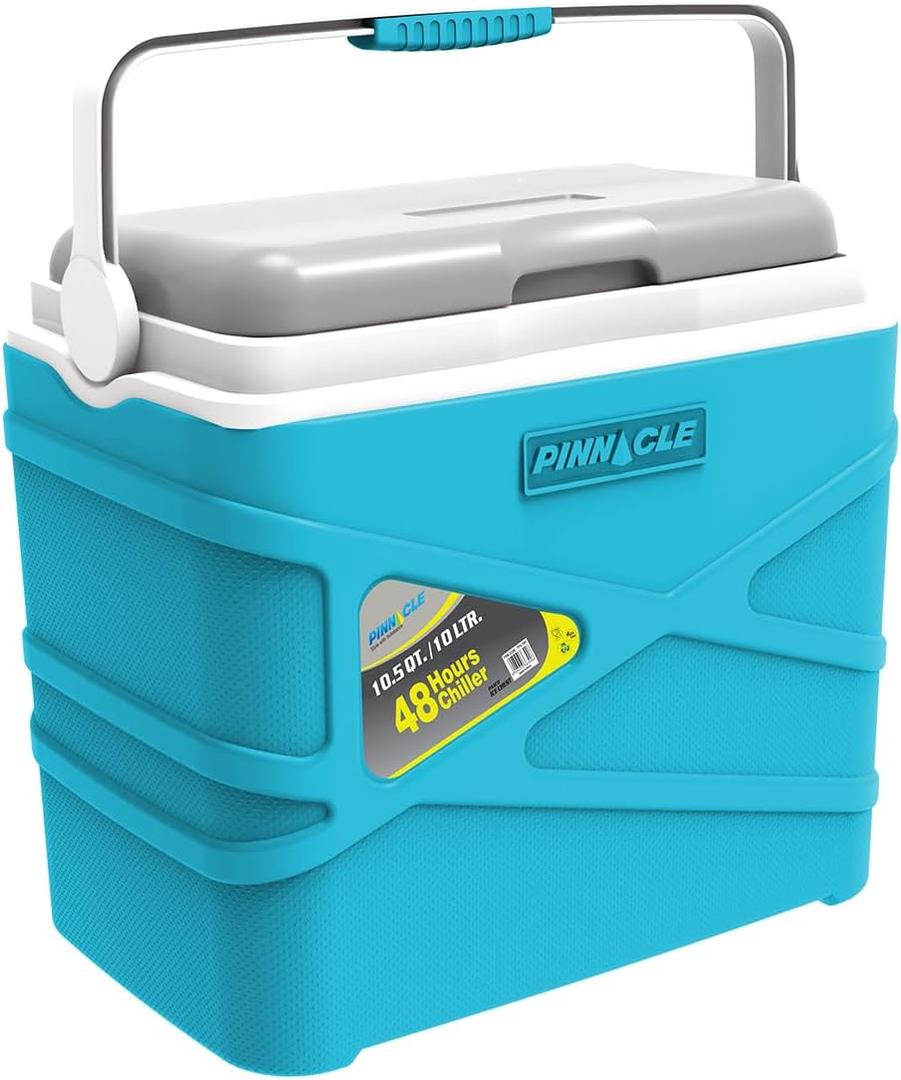 Pinnacle 10 Liter Insulated Cooler Lunch Box -Portable Camping/Picnic Hard Cooler Coolbox Keeps Cool for 48 hrs. with Ice RetentionHeavy Duty Cooler for Beach, Grill, Travel,Tailgating,Small