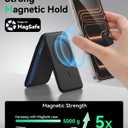 for MagSafe Wallet with Stand, 5 Card Holder, Slim Leather Magnetic Wallet for iPhone 17/16/15/14/13/12 Pro Max Plus Air Series, 3 Card Slots & 1 Cash Slot,Black