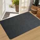 1/10 Inch Ultra Thin Door Mat Indoor, Non Slip Absorbent Resist Dirt Entrance Rug, Washable Front Door Mat, Low Profile Inside Floor Mat Doormats for Entryway, 24" x 36", Dark Grey