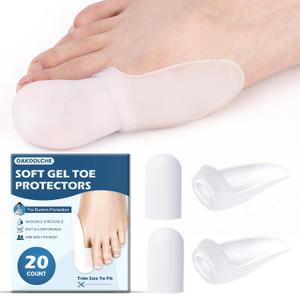 3 x 20 Count Bunion Pads & Toe Protector Set | 10P Toe + 10P Bunion Correctors, Soft Gel Toe Cap for Foot Pain Relief, Friction & Pressure Protection