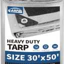 TARPAL 30x50 Feet Tarps Silver 10.5Mil Multipurpose Protective Cover Heavy Duty Tarp Waterproof,Snow or UV Protection,Durable Reinforced Edges