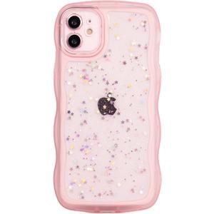 Case for iPhone 11 6.1 Inch,Cute Clear Glitter Sparkle Case for Glamorous Women Girls,Non-Yellowing,Soft Slim TPU Wave Edge - Full Body Shockproof Protection Phone Cover -Pink