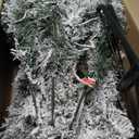 6 FT Pre-lit Snow Flocked Christmas Tree, Artificial Christmas Tree with 250 Warm White & Color LED Changing Lights, 600 PVC Branch Tips, Easy Assembly/Metal Stand/Hinged/8 Color Modes