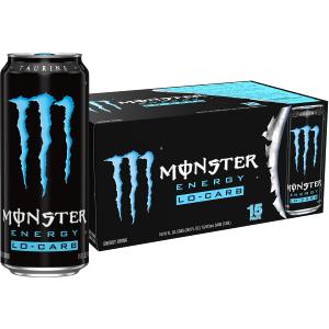 Monster Energy, Lo-Carb Monster, Low Carb Energy Drink, 16 Ounce | Pack of 15 (EXP 11/25/26)