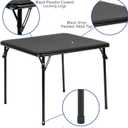 Flash Furniture Mindy Folding Kids Table with Vinyl Padded Top, Children's Square Activity Table for Daycare and Classrooms, Black
