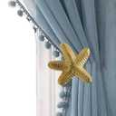 The Metal Magician Metal Nautical Starfish Curtain Holdback & Curtain Holder for Home, Bedroom & Office (Starfish Gold, Set of 2)