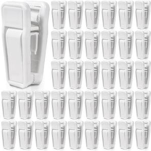 KISEER 40 Pcs Plastic Baby Hanger Clips Slim-line Finger Clips Set for Clothes Hanger Velvet Hanger (White)