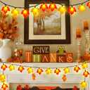 2 x Abeja Fall Maple Leaf Lights, 8.5FT LED Leaf String Lights with 10 3D Orange Yellow Leaves, Indoor Outdoor Fall Lights for Bedroom Thanksgiving Party Garden Patio