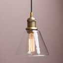 Yosoan 1-Light Vintage Edison Hanging Pendant Light, Mini Funnel Flared Glass Clear Glass Shade for Kitchen Bathroom Porch Living Room Dinning Room Office Restaurants Hotels Bar Island (Antique)