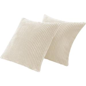 KINGYES Small Pillows Set of 2 for Sofa, Cloud Couch Small Cushions for Indoor Furniture, Beige