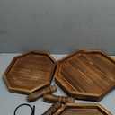 Tiered Tray Stand Wood Tier Serving Tray, Three Decorative Trays, Wooden Cupcake Stand 3 Tiered Farmhouse Trays for Home Decor(L 13.8” W 12.5” H 21.8”)