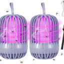 Qualirey 2 Pack Bug Zapper Indoor with LED Light Mosquito Zapper Electric Fly Insects Killer Portable Camping Mosquito Bug Trap Outdoor for Home Bedroom Patio (Gray)