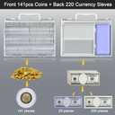 FULLCASE Coins Collector Case Holder Coin Capsules 46mm with 6 Sizes Foam Gasket (141 Pcs), Hard Paper Currency Sleeves (20 Pcs), Soft Dollar Bill Sleeves (200 Pcs) Storage Organizer Box (White)