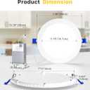 Ensenior 12 Pack 7 Inch LED Recessed Ceiling Light, Dimmable, 2700K-5000K 5CCT, 1600LM 15W 120V, High Brightness Canless Wafer Downlight - ETL&FCC&IC