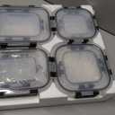 8 Pack Borosilicate Glass Food Storage Containers with Lids, Glass Meal Prep Containers, Airtight Bento Lunch Boxes with Snap Locks, Oven, Freezer and Dishwasher Safe, BPA Free, Kitchen Storage Set (Deep Black)